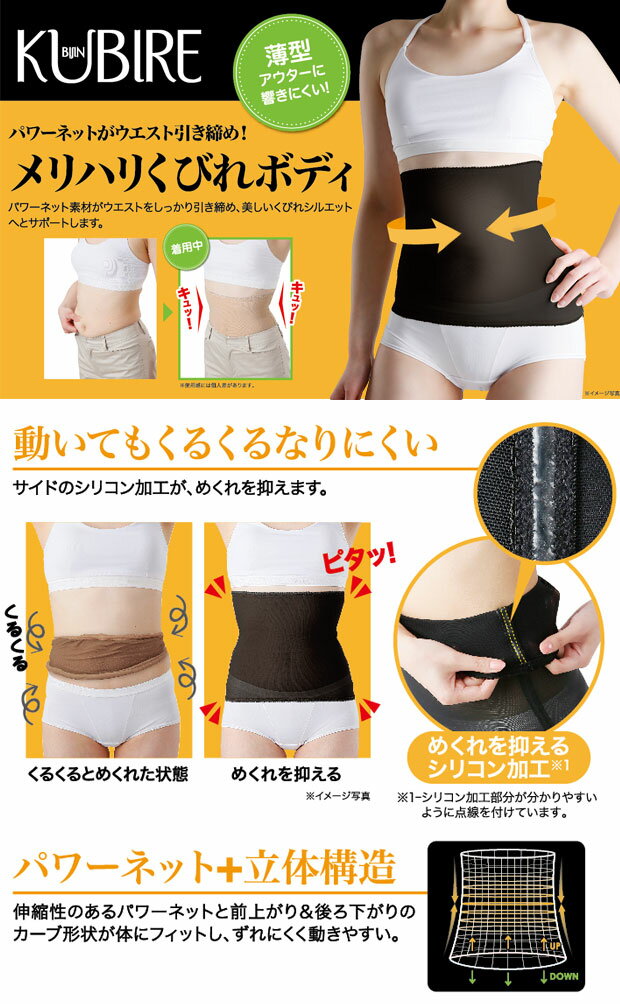 薄型くびれ美人 ダイエット お腹 ウエスト 立体構造 腹巻 下着 シェイプ アップ ボディメイク 引き締め くびれ ウエストシェイパー 女性用 婦人用 美容 ボディ ケア フィット 補整下【メール便可】 2