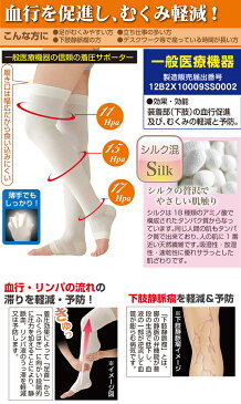 一般医療用サポーター シルク混ギュギュット2枚組 ふくらはぎサポーター 足の悩み 下肢静脈瘤 軽減 予防 リンパの流れ 血行促進 ふくらはぎ だるい ムクミ 疲れ 健康 人気 日本製【メール便可】
