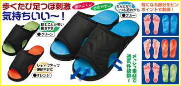 健康ルームサンダルメンズガチ押しふみっぱ ルームシューズ スリッパ 疲れない 健康サンダル 足ツボ 足裏 指圧 室内履き 脚 履物 内履き 疲れ グリーン ブルー オレンジ 健康ルームサンダル ふみっぱ