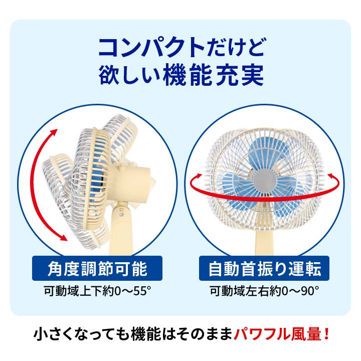 どこでもレトロ扇風機 USB充電式 コードレス ミニ扇風機 コンパクト 便利 自動首振り 角度調節 風量調節 パワフル風量 昭和レトロ 持ち運び 簡単操作 軽量