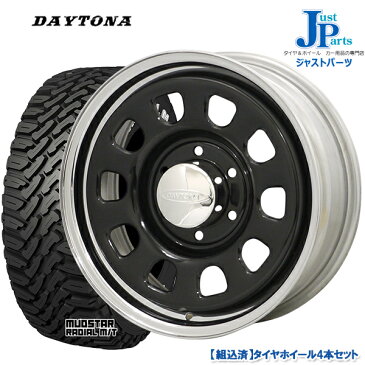 送料無料215/65R16 109/107RMUD STAR RADIAL M/T ホワイトレター新品 サマータイヤ ホイール4本セットデイトナ 16インチ 6.5J +38 6H139.7クロームリムブラックディスク