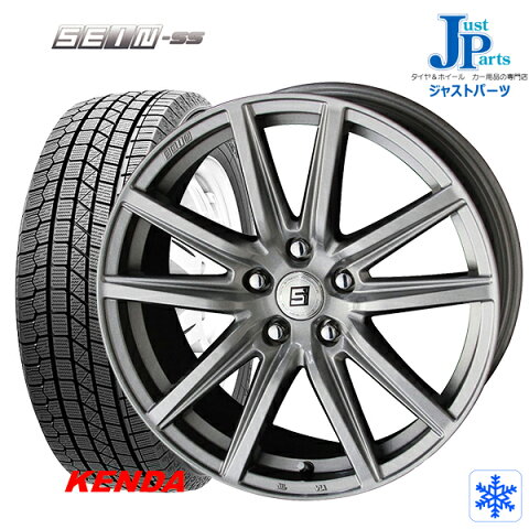 送料無料 175/80R15 90Q【2018年製】ケンダ KENDA ICETEC NEO KR36新品 スタッドレスタイヤ ホイール4本セットザイン SEIN SS15インチ 6.0J 5H114.3メタルフレークシルバーパジェロミニなど