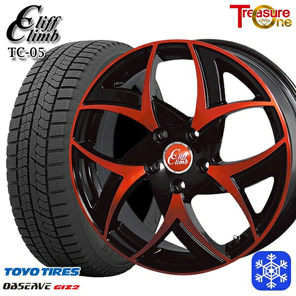 【クーポン対象商品】215/55R17 セレナ キックス スイフトスポーツ 2024〜2025年製 トーヨー オブザーブ ギズ2 トレジャーワン クリフクライム TC05 BP/レッドクリア 17インチ 6.5J 5H114.3