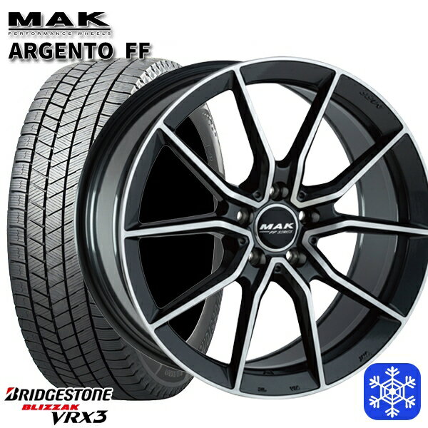 【取付対象】245/45R18 ベンツ Eクラス W213用 2022〜2023年製 ブリヂストン ブリザック VRX3 MAK ARGENTO ガンメタリックミラー 18インチ 8.0J 5H112 +41 スタッドレスタイヤホイール4本セット 送料無料