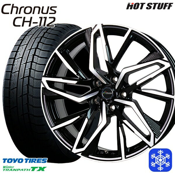 【取付対象】235/60R18 レクサスRX 2022〜2023年製 トーヨー ウィンタートランパス TX HotStuff クロノス CH-112 メタリックブラックポリッシュ 18インチ 7.0J 5穴 114.3 スタッドレスタイヤホイール4本セット 送料無料