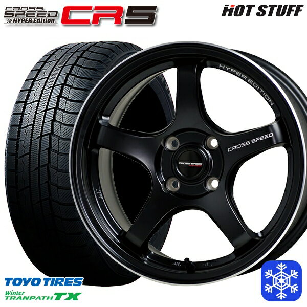 165/65R14 ハスラー ソリオ 2023〜2024年製 トーヨー ウィンター トランパス TX HotStuff クロススピード CR5 セミグロスブラック 14インチ 4.5J 4H100 送料無料 冬タイヤホイール4本セット