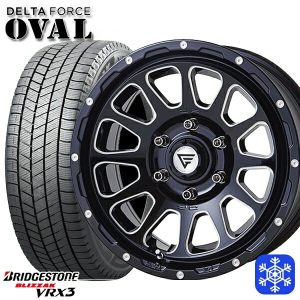 215/65R16 98Q ハイエース ※車検非対応 2024〜2025年製 ブリヂストン ブリザック VRX3 デルタフォースオーバル ブラックマシニング 16インチ 7.0J 6H139.7 送料無料 冬タイヤホイール4本セット