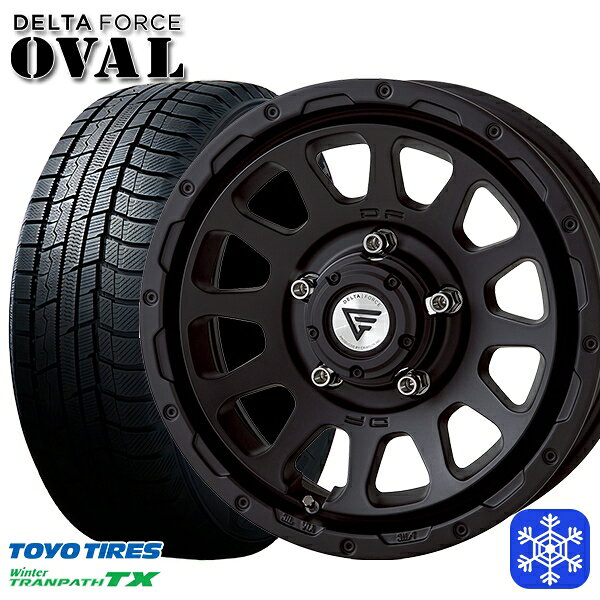 215/70R16 100Q ジムニーシエラ 2024〜2025年製 トーヨー ウィンタートランパス TX デルタフォースオーバル マットブラック 16インチ 6.0J 5H139.7 送料無料 冬タイヤホイール4本セット
