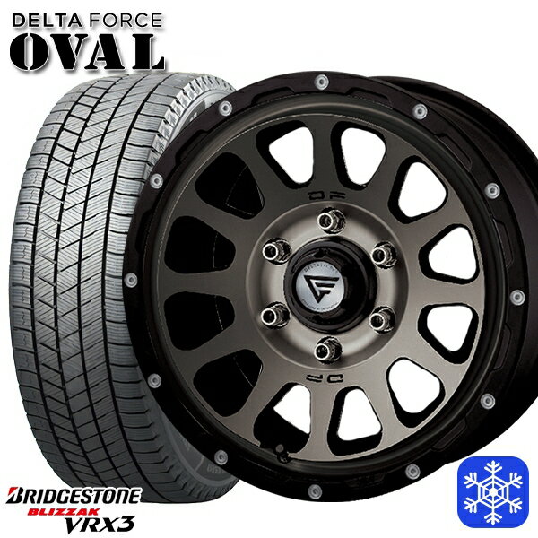 215/65R16 98Q ハイエース ※車検非対応 2024〜2025年製 ブリヂストン ブリザック VRX3 デルタフォースオーバル マットスモークポリッシュ 16インチ 7.0J 6H139.7 送料無料 冬タイヤホイール4本セット