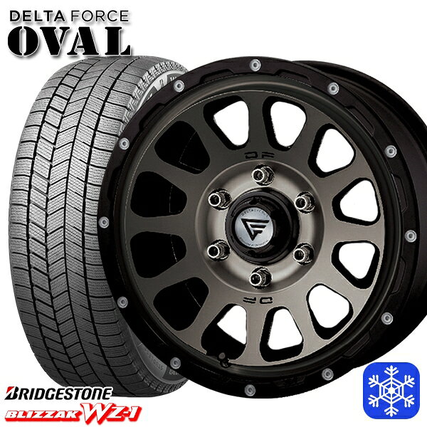 215/65R16 98Q ハイエース ※車検非対応 2025年製 ブリヂストン ブリザック WZ1 デルタフォースオーバル マットスモークポリッシュ 16インチ 7.0J 6H139.7 送料無料 冬タイヤホイール4本セット