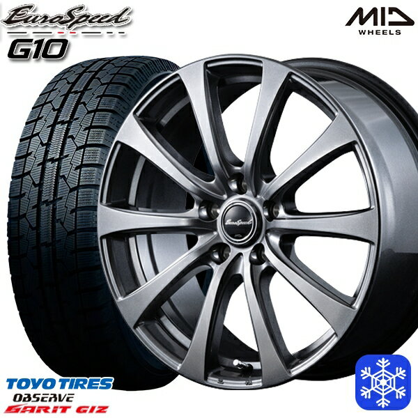 【取付対象】215/45R17 プリウス レガシィ 2022〜2023年製 トーヨー ガリット ギズ MID ユーロスピード G10 メタリックグレー 17インチ 7.0J 5穴 100 スタッドレスタイヤホイール4本セット 送料無料