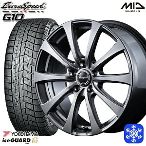 【取付対象】205/55R16 アクセラ リーフ 2022〜2023年製 ヨコハマ アイスガード IG60 MID ユーロスピード G10 メタリックグレー 16インチ 6.5J 5穴 114.3 スタッドレスタイヤホイール4本セット 送料無料