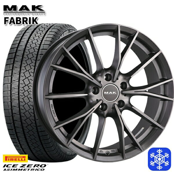 【取付対象】225/55R17 BMW X1 F48 X2 F39用 2022〜2023年製 ピレリ アイスゼロアシンメトリコ MAK FABRIK Mチタン 17インチ 7.5J 5H112 +52 スタッドレスタイヤホイール4本セット 送料無料