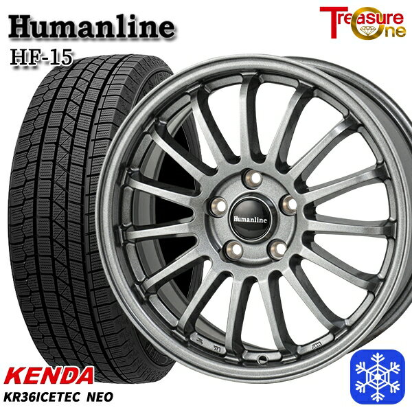 225/60R17 アルファード ヴェルファイア 2024〜2025年製 ケンダ アイステックネオ KR36 トレジャーワン ヒューマンライン HF15 DG 17インチ 7.0J 5H114.3 送料無料 冬タイヤホイール4本セット