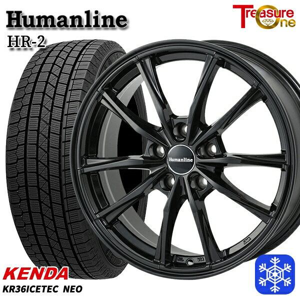 215/65R16 98Q アルファード ヴェルファイア 2025年製 ケンダ アイステックネオ KR36 トレジャーワン ヒューマンライン HR2 BK 16インチ 6.5J 5H114.3 送料無料 冬タイヤホイール4本セット