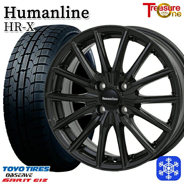 155/65R13 モコ ルークス 2023年製 トーヨー ガリット ギズ トレジャーワン ヒューマンライン HRX TI/BK 13インチ 4.0J 4H100 送料無料 冬タイヤホイール4本セット
