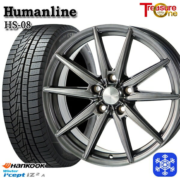 【取付対象】195/65R15 30/50プリウス インプレッサ 2022年製 HANKOOK ハンコック W626 トレジャーワン ヒューマンライン HS08 ダークグレー 15インチ 6.0J 5穴 100 スタッドレスタイヤホイール4本セット 送料無料