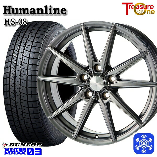 215/65R16 98Q インプレッサXV フォレスターSH系 2024〜2025年製 ダンロップ ウィンターマックス WM03 トレジャーワン ヒューマンライン HS08 DG 16インチ 6.5J 5H100 送料無料 冬タイヤホイール4本セット