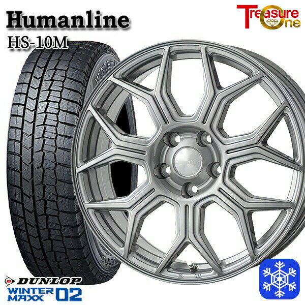 215/45R17 91T ノア ヴォクシー 2023年製 ダンロップ ウィンターマックス WM02 ■ トレジャーワン ヒューマンライン HS10M DG 17インチ 7.0J 5H114.3 送料無料 冬タイヤホイール4本セット