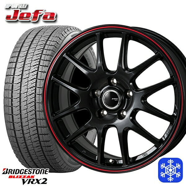 【取付対象】205/55R16 アクセラ リーフ 2021～2022年製 ブリヂストン VRX2 MONZA JPスタイル ジェファ BK 16インチ 6.5J 5H114.3 スタッドレスタイヤホイール4本セット