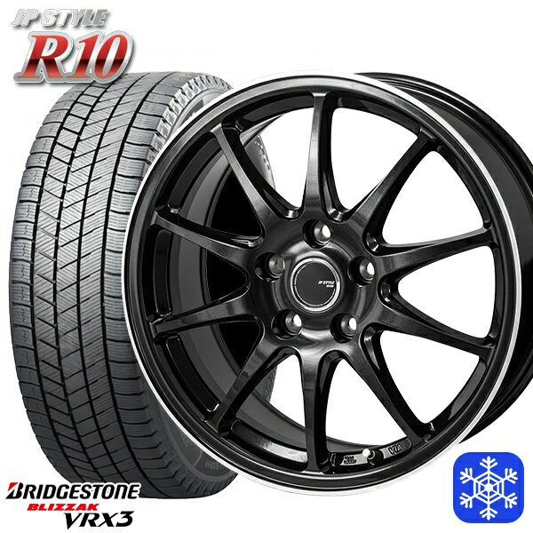 【取付対象】215/45R17 プリウス レガシィ 2022〜2023年製 ブリヂストン ブリザック VRX3 MONZA JPスタイル R10 17インチ 7.0J 5穴 100 スタッドレスタイヤホイール4本セット 送料無料