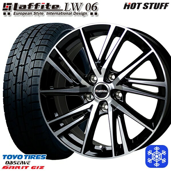 【取付対象】225/50R17 アテンザスポーツ エスティマ 2022年製 トーヨー ガリット ギズ HotStuff ラフィット LW06 BK/P 17インチ 7.0J 5穴 114.3 スタッドレスタイヤホイール4本セット 送料無料