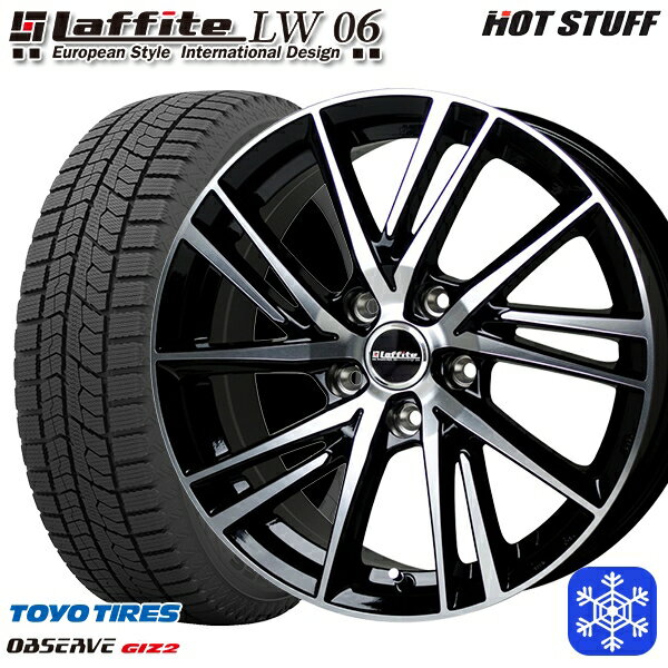 【取付対象】205/55R16 カローラ インプレッサ 2021〜2022年製 トーヨー オブザーブ ギズ2 HotStuff ラフィット LW06 BK/P 16インチ 6.5J 5穴 100 スタッドレスタイヤホイール4本セット 送料無料