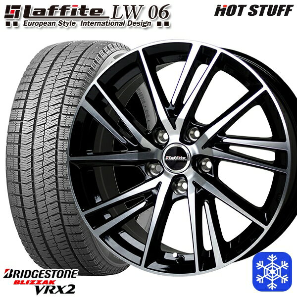 【取付対象】195/60R16 ウィッシュ イスト 2021〜2022年製 ブリヂストン ブリザック VRX2 HotStuff ラフィット LW06 BK/P 16インチ 6.5J 5穴 100 スタッドレスタイヤホイール4本セット 送料無料