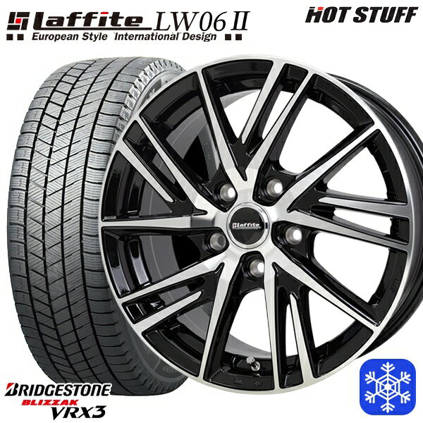 【取付対象】195/65R15 ノア ヴォクシー 2022～2023年製 ブリヂストン ブリザック VRX3 HotStuff ラフィット LW06 BK/P 15インチ 6.0J 5H114.3 スタッドレスタイヤホイール4本セット