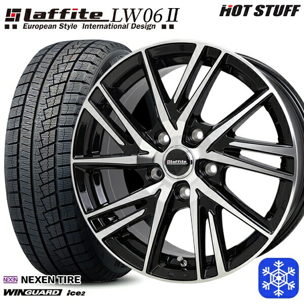 【取付対象】215/50R17 マツダ3 セレナ 2023年製 ネクセン WINGUARD ice2 HotStuff ラフィット LW06-2 BK/P 17インチ 7.0J 5H114.3 スタッドレスタイヤホイール4本セット