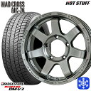 【取付対象】175/80R16 ジムニー 2021年製 ブリヂストン ブリザック DM-V3 HotStuff マッドクロス MC76 DS 16インチ 5.5J 5穴 139.7 スタッドレスタイヤホイール4本セット 送料無料