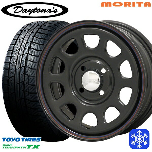165/55R15 N-BOX タント 2022〜2023年製 トーヨー ウィンター トランパス TX MRT DAYTONA'S G2 デイトナズ ブラック 15インチ 5.0J 4H100+45 送料無料 冬タイヤホイール4本セット