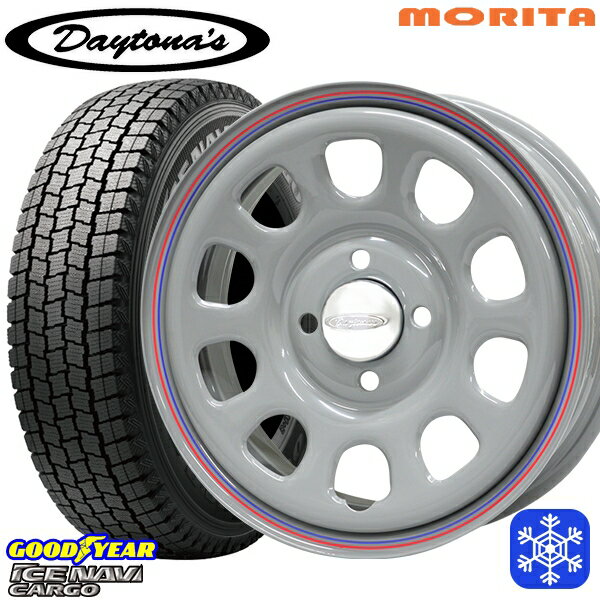 145R12 6PR （145/80R12） 2024〜2025年製 グッドイヤー アイスナビカーゴ MRT DAYTONA'S G2 デイトナズ グレー 12インチ 4.0J 4H100+42 送料無料 冬タイヤホイール4本セット