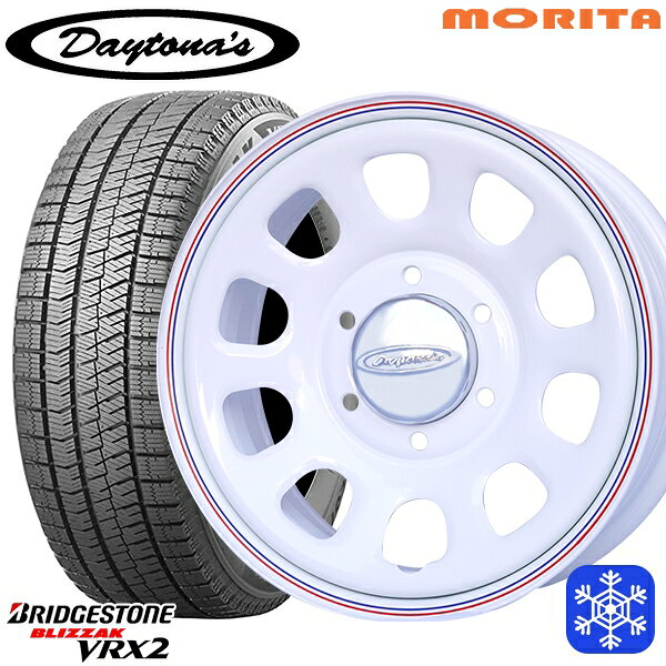 [クーポン対象商品]215/65R16 98Q ハイエース ※車検非対応 2023〜2024年製 ブリヂストン ブリザック VRX2 MRT DAYTONA'S G2 デイトナズ ホワイト 16インチ 6.5J 6H139.7+33/+45