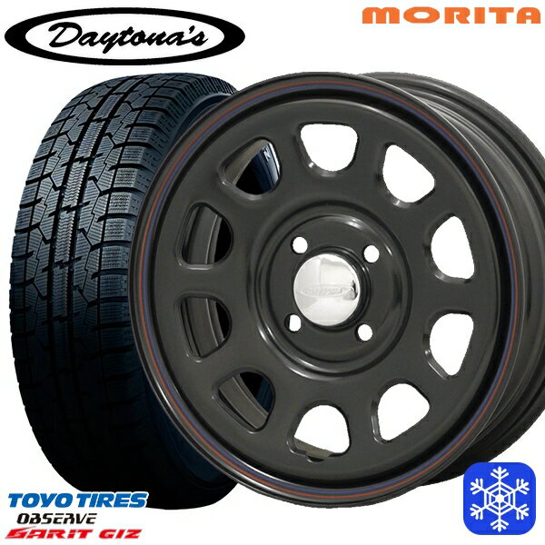 155/65R14 N-BOX タント 2023年製 トーヨー ガリット ギズ MRT DAYTONA'S デイトナ ブラック 14インチ 5.0J 4H100 送料無料 冬タイヤホイール4本セット
