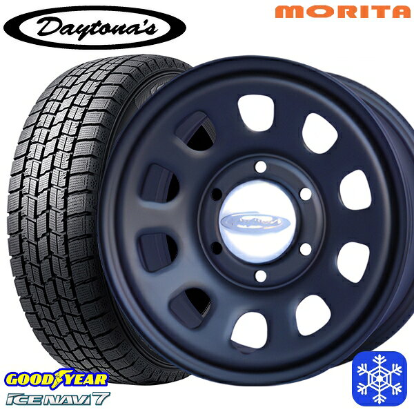 215/60R17 96Q ハイエース ※車検非対応 2024〜2025年製 グッドイヤー アイスナビ7 NAVI7 MRT DAYTONA'S デイトナズ マットブラック 17インチ 6.5J 6H139.7+38 送料無料 冬タイヤホイール4本セット