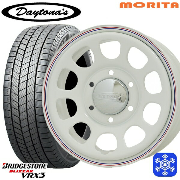 215/60R17 96Q ハイエース ※車検非対応 2024〜2025年製 ブリヂストン ブリザック VRX3 MRT DAYTONA'S デイトナズ ホワイト 17インチ 6.5J 6H139.7+38 送料無料 冬タイヤホイール4本セット