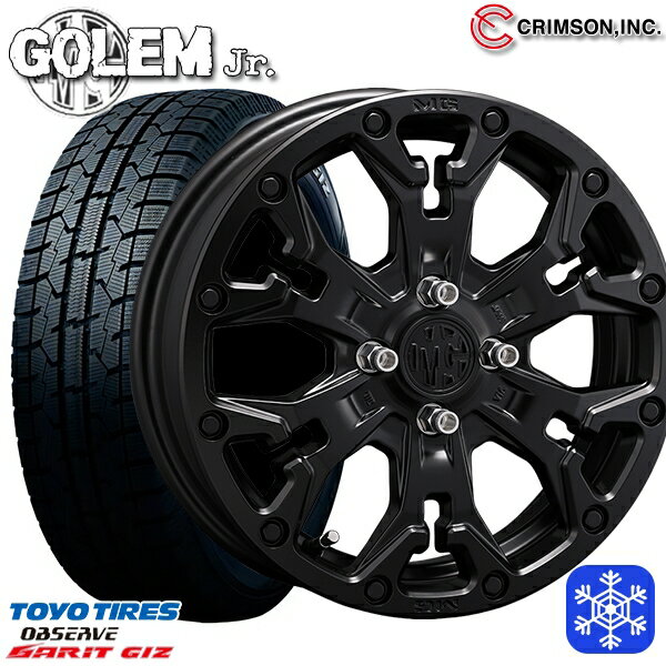 155/65R14 N-BOX タント 2023年製 トーヨー ガリット ギズ クリムソン MG ゴーレムJr. マットブラック 14インチ 4.5J 4H100 送料無料 冬タイヤホイール4本セット