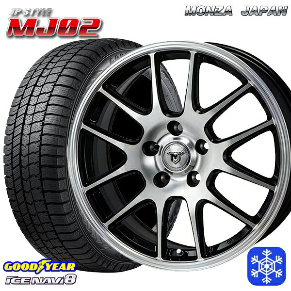 【取付対象】205/50R17 50プリウス インプレッサ 2022〜2023年製 グッドイヤー アイスナビ8 MONZA JPスタイル MJ02 17インチ 7.0J 5穴 100 スタッドレスタイヤホイール4本セット 送料無料