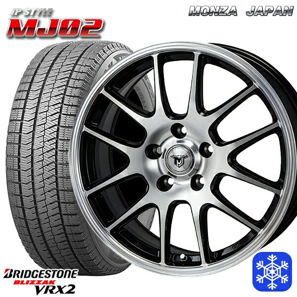 【取付対象】215/50R18 ヤリスクロス ジューク 2022～2023年製 ブリヂストン ブリザック VRX2 MONZA JPスタイル MJ02 18インチ 7.5J 5H114.3 スタッドレスタイヤホイール4本セット