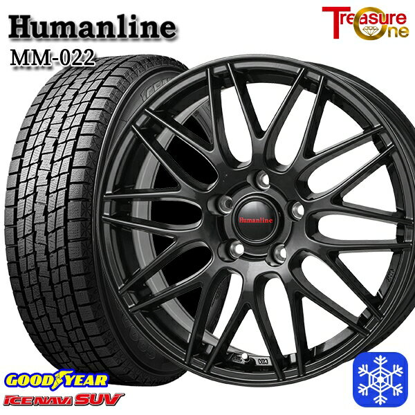 235/60R18 レクサスRX 2023〜2024年製 グッドイヤー アイスナビSUV トレジャーワン ヒューマンライン MM022 BK 18インチ 7.5J 5H114.3 送料無料 冬タイヤホイール4本セット