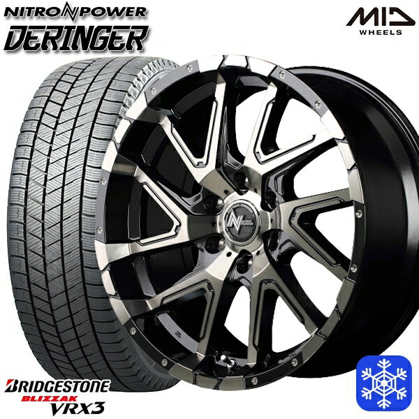 215/60R17 96Q ハイエース ※車検非対応 2024〜2025年製 ブリヂストン ブリザック VRX3 MID ナイトロパワー デリンジャー BMPBC 17インチ 6.5J 5H114.3 送料無料 冬タイヤホイール4本セット
