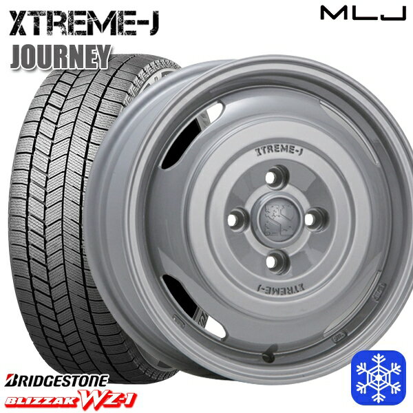 155/65R14 N-BOX タント 2025年製 ブリヂストン ブリザック WZ1 MLJ エクストリームJ ジャーニー セメントグレー 14インチ 4.5J 4H100 送料無料 冬タイヤホイール4本セット