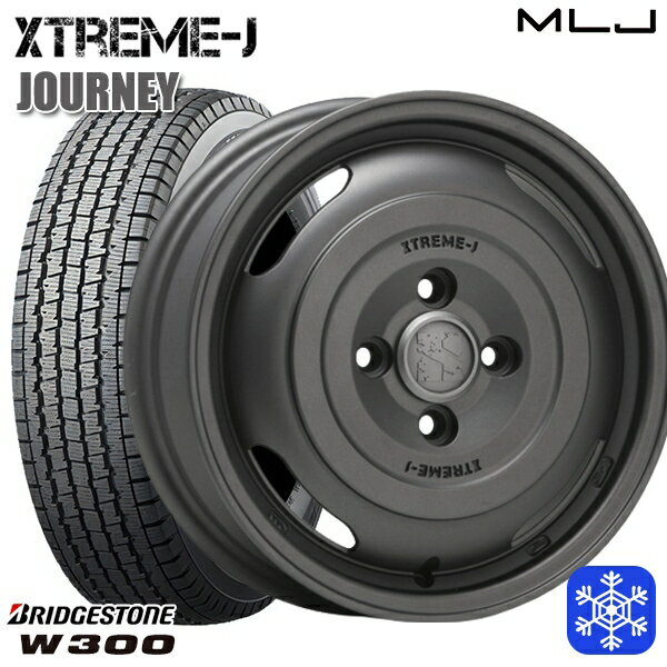 【取付対象】145/80R12 エブリィ ハイゼット 2023年製 ブリヂストン W300 MLJ エクストリームJ ジャーニー ガンブラック 12インチ 4.0J 4穴 100 スタッドレスタイヤホイール4本セット 送料無料