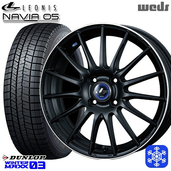 【取付対象】185/65R15 アクア ノート フィット 2022〜2023年製 ダンロップ ウィンターマックス WM03 Wedd ウェッズ レオニス ナヴィア05 MBP 15インチ 5.5J 4穴 100 スタッドレスタイヤホイール4本セット 送料無料