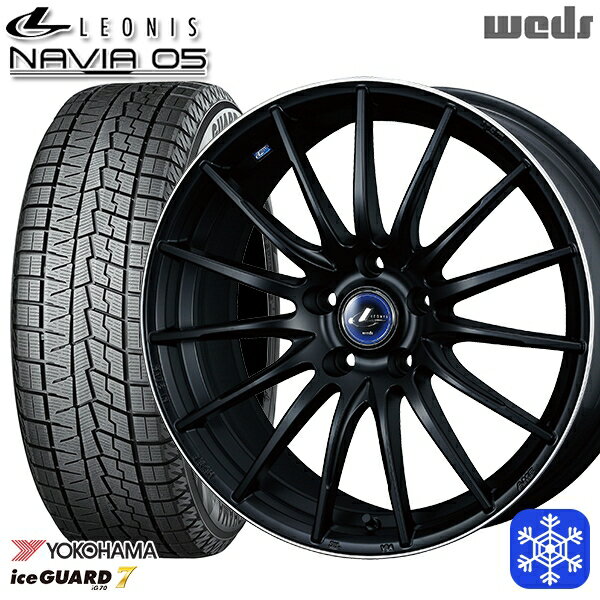 【取付対象】215/60R17 96Q アルファード ヴェルファイア 2022年製 ヨコハマアイスガード IG70 Wedd ウェッズ レオニス ナヴィア05 MBP 17インチ 7.0J 5H114.3 スタッドレスタイヤホイール4本セット