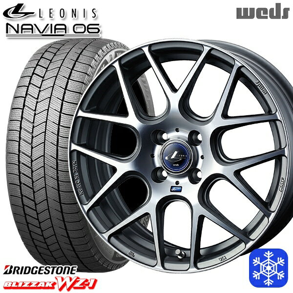 165/55R15 N-BOX タント 2025年製 ブリヂストン ブリザック WZ1 Weds ウェッズ レオニス ナヴィア06 MGMC 15インチ 4.5J 4H100 送料無料 冬タイヤホイール4本セット