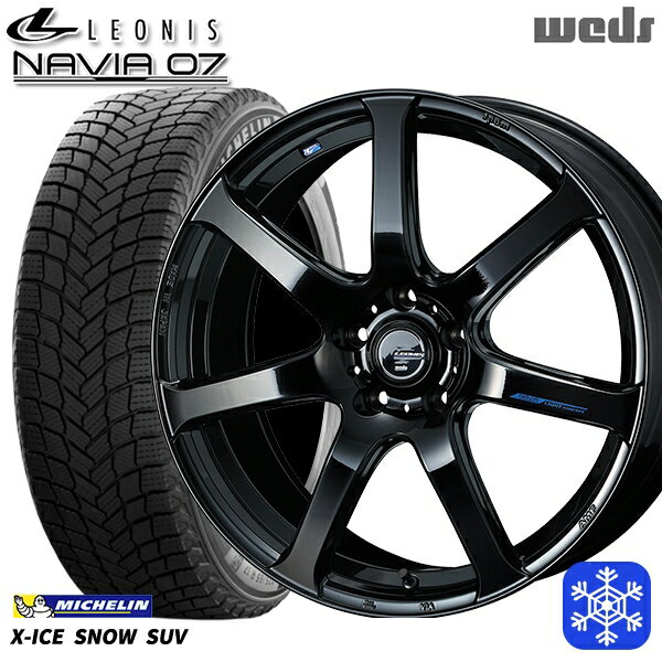 235/55R19 レクサスRX 2024〜2025年製 ミシュラン エックスアイススノーSUV Weds ウェッズ レオニス ナヴィア07 PBK 19インチ 8.0J 5H114.3 送料無料 冬タイヤホイール4本セット