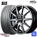 【取付対象】175/60R15 キューブ ノート 2023〜2024年製 ブリヂストン ブリザック VRX3 MID シュナイダー SLS メタリックグレー 15インチ 5.5J 4H100 スタッドレスタイヤホイール4本セット(2)