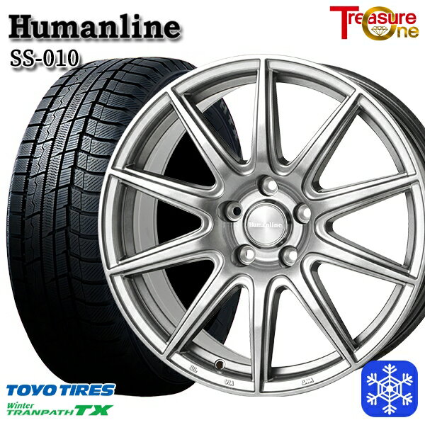 【取付対象】195/60R16 ウィッシュ イスト 2022〜2023年製 トーヨー ウィンター トランパス TX トレジャーワン ヒューマンライン SS010 ダークグレー 16インチ 6.5J 5H100 スタッドレスタイヤホイール4本セット